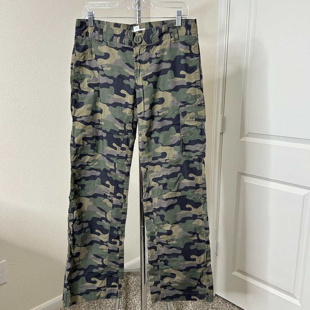 Old Navy Pants Womens 8 Camo Convertible Roll Up Cargo Utility Y2K Vintage
